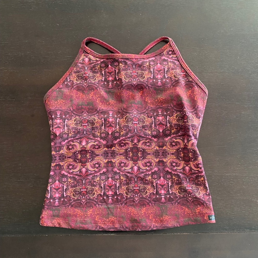 Athlete Yoga Top, Size Large, Red and Orange